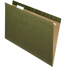 Pendaflex 1/5 Tab Cut Legal Recycled Hanging Folder - 8 1/2’’ x 14’’ - Standard Green - Reinforced - 10% - 25 / Box