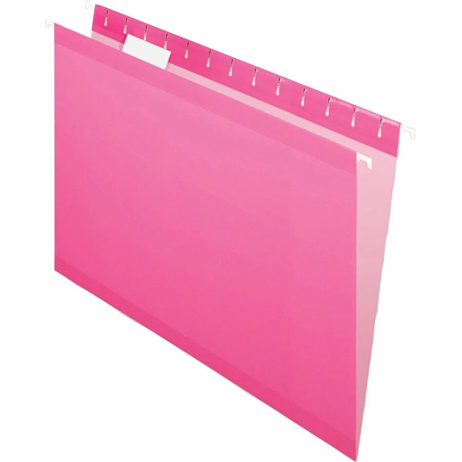 Pendaflex Legal Hanging Folders - Pink 1/5 Tab Cut Reinforced - 25/Box - & Accessories