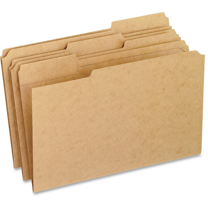 Pendaflex Legal Recycled File Folders - 1/3 Tab Cut 8.5’’ x 14’’ Kraft - 100/Box - Top