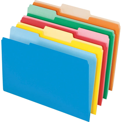 Pendaflex Legal Recycled File Folders - 1/3 Tab Cut - Assorted Colors - Top