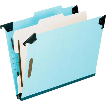 Pendaflex Letter Recycled Classification Folder: Blue Pressboard Folder with 2’’ Expansion 1 Divider Reinforced Gusset