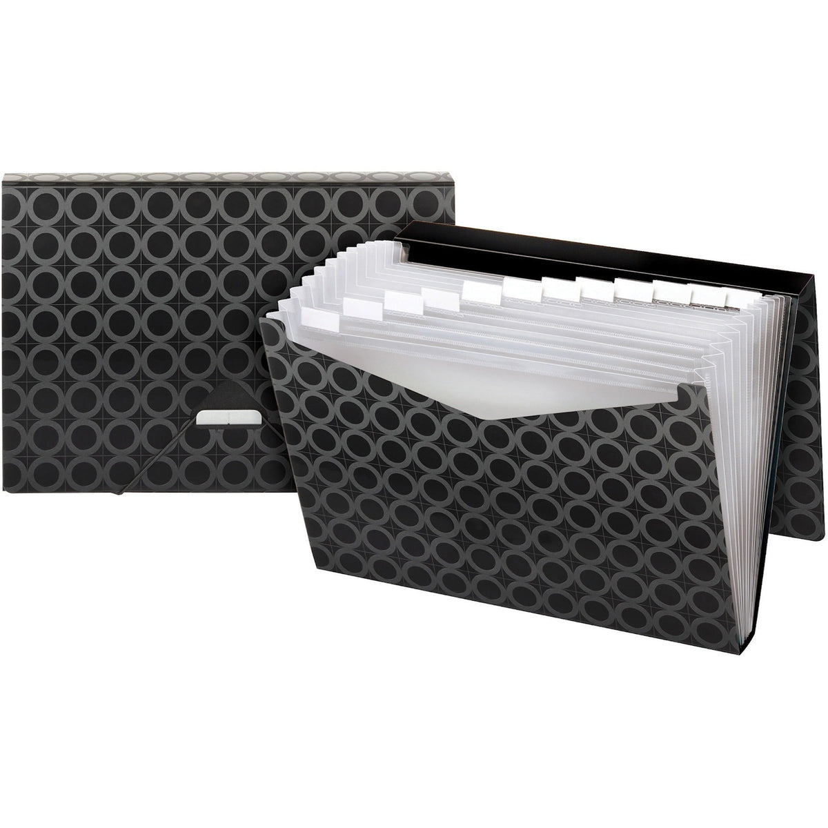 Pendaflex Letter Recycled Expanding File - 8 1/2’’ x 11’’ - 13 Pocket(s) - Black - Water Proof Tear Resistant Flap