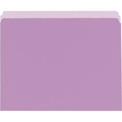 Pendaflex Letter Recycled File Folders - Lavender - Eco-Friendly - 100/Box - Top Tab