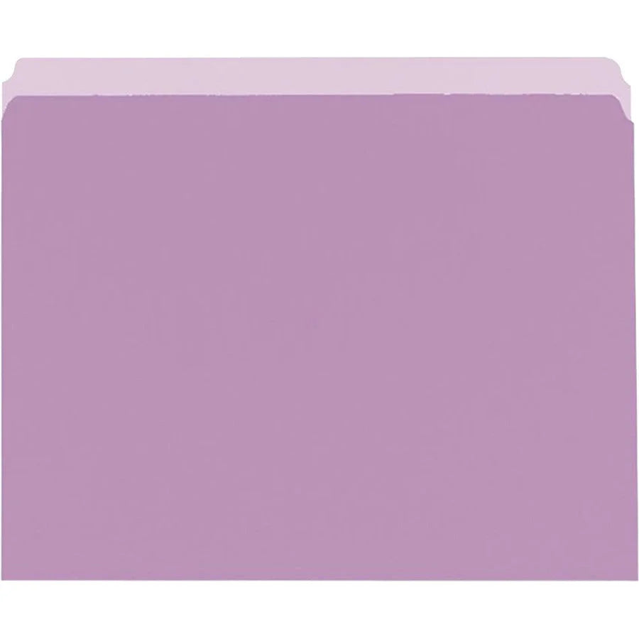 Pendaflex Letter Recycled File Folders - Lavender - Eco-Friendly - 100/Box - Top Tab