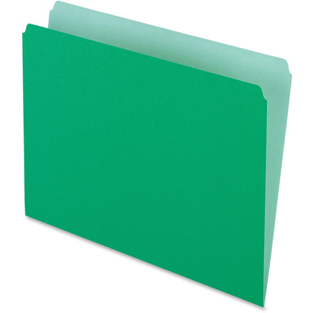 Pendaflex Letter Recycled File Folders - Light Green - 100/Box - Top Tab