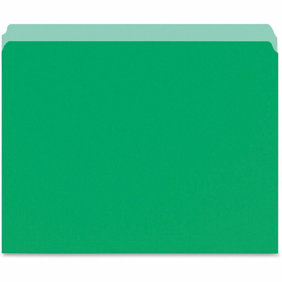 Pendaflex Letter Recycled File Folders - Light Green - 100/Box - Top Tab