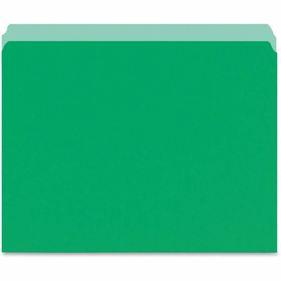 Pendaflex Letter Recycled File Folders - Light Green - 100/Box - Top Tab