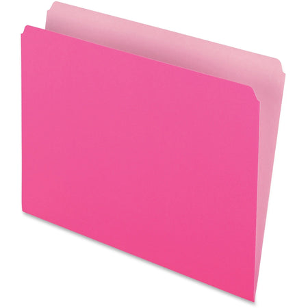 Pendaflex Letter Recycled File Folders - Pink - 100/Box - Top Tab