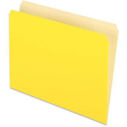 Pendaflex Letter Recycled File Folders - Yellow - 100/Box - Top Tab