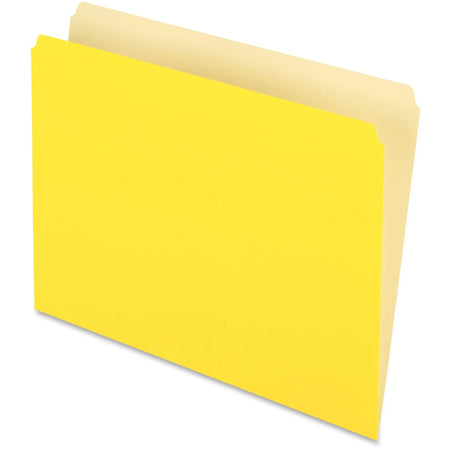 Pendaflex Letter Recycled File Folders - Yellow - 100/Box - Top Tab