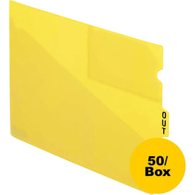 Pendaflex Poly End Tab Out Guides - 50 x Divider(s) - 9.5’’ - Letter - 8.50’’ Width 11’’ Length - Yellow Polypropylene