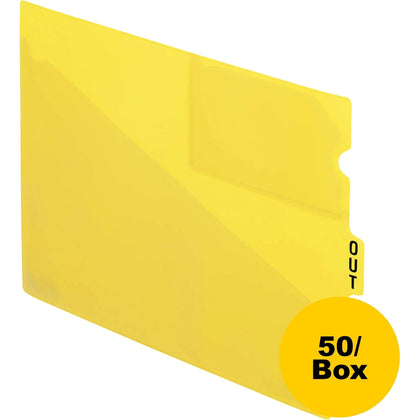 Pendaflex Poly End Tab Out Guides: Yellow Polypropylene Dividers - Durable & Moisture Resistant - Filing Guides