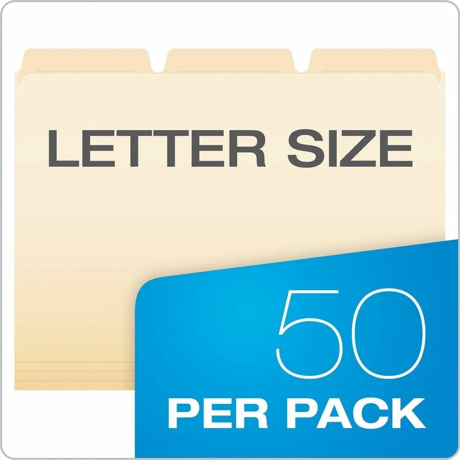 Pendaflex Ready-Tab File Folders - Letter Size Assorted Tab Position - Top