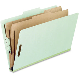 Pendaflex Recycled End Tab File Folders - 2’’ Expansion 6 Fasteners - Light Green - 10/Box - Classification