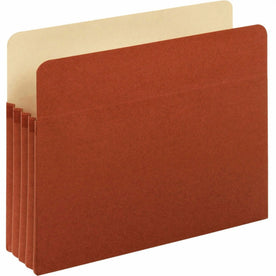 Pendaflex Letter Recycled File Pocket - 8 1/2’’ x 11’’ - 800 Sheets Capacity - 3 Expansion - 22 pt. - Redrope - Brown