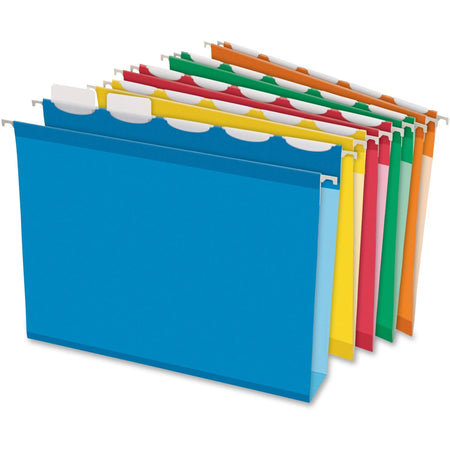 Pendaflex Recycled Hanging Folders: 8 1/2’’ x 11’’ 2’’ Expansion Pressboard Assorted Colors - Folders & Accessories