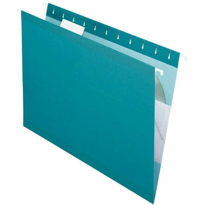 Pendaflex Recycled Hanging Folders - Teal - 1/5 Tab Cut - 25/Box - & Accessories