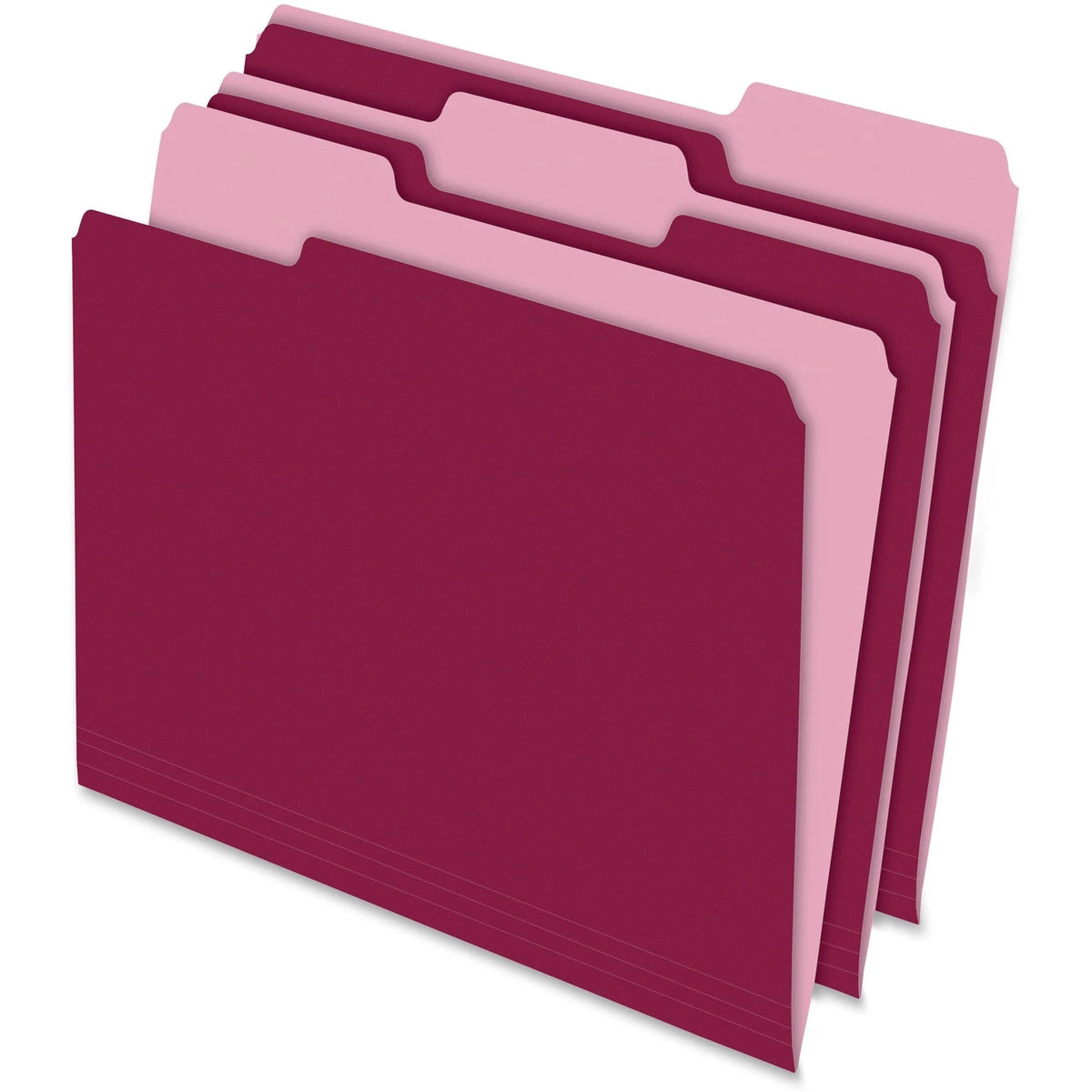 Pendaflex Recycled Top Tab File Folders - Assorted Position - Burgundy - 100/Box