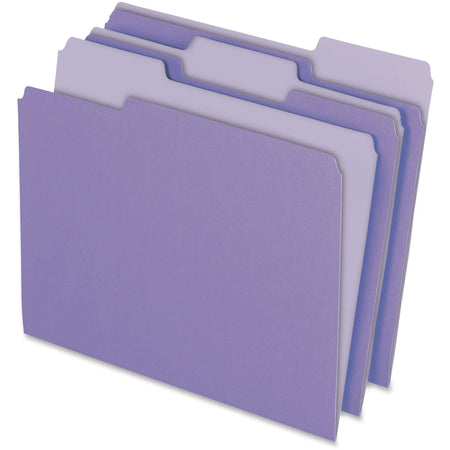 Pendaflex Recycled Top Tab File Folders - Assorted Position - Lavender - 100/Box