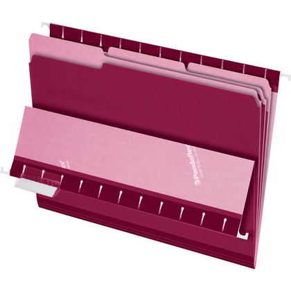 Pendaflex Recycled Top Tab File Folders - Burgundy - 100/Box