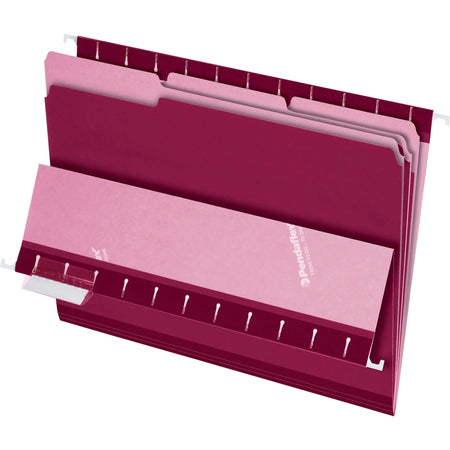 Pendaflex Recycled Top Tab File Folders - Burgundy - 100/Box