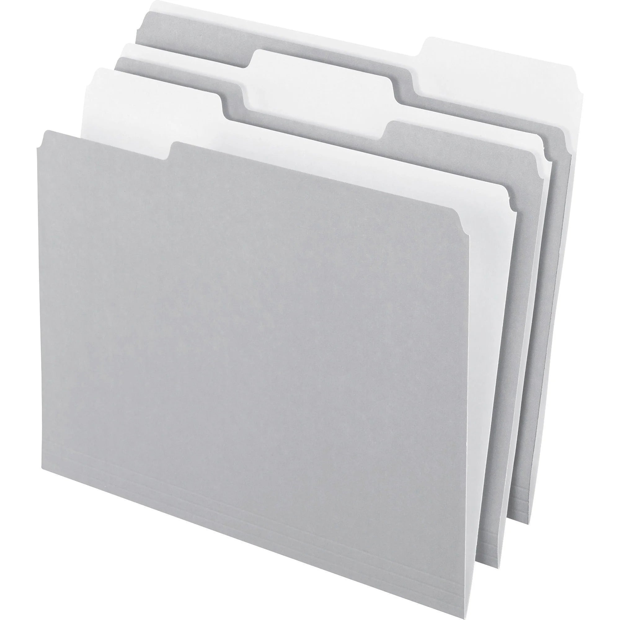Pendaflex Recycled Top Tab File Folders - Letter Size - Assorted Position - Gray - 100/Box