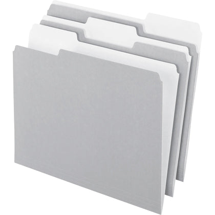 Pendaflex Recycled Top Tab File Folders - Letter Size - Assorted Position - Gray - 100/Box