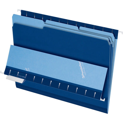 Pendaflex Recycled Top Tab File Folders - Navy Blue - 100/Box