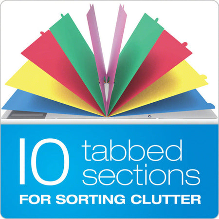 Pendaflex Translucent Poly Project Sorter - 10 x Divider(s) - Tab(s) - 8.5’’ Divider Width 11’’ Length - Letter