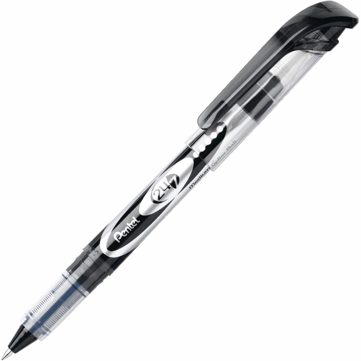 Pentel 24/7 Rollerball Pens: 0.7mm Medium Point Black Ink - Water-Based - Metal Tip - Pens