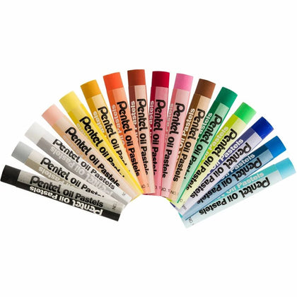 Pentel Arts Oil Pastels - Assorted Colors - Set of 16 - Pastel Sticks