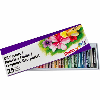 Pentel Arts Oil Pastels - Assorted Colors - Set of 25 - Pastel Sticks