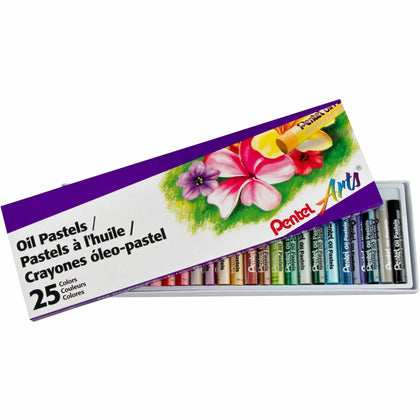 Pentel Arts Oil Pastels - Assorted Colors - Set of 25 - Pastel Sticks