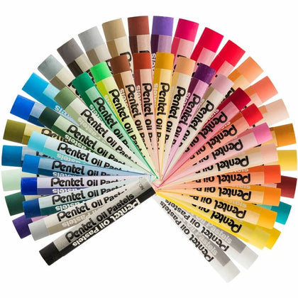 Pentel Arts Oil Pastels - Set of 50 Vibrant Colors - Pastel Sticks