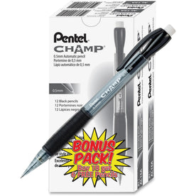 Pentel Champ Mechanical Pencils: 0.5mm Black Lead HB Refillable - 24 Pack - Pencils