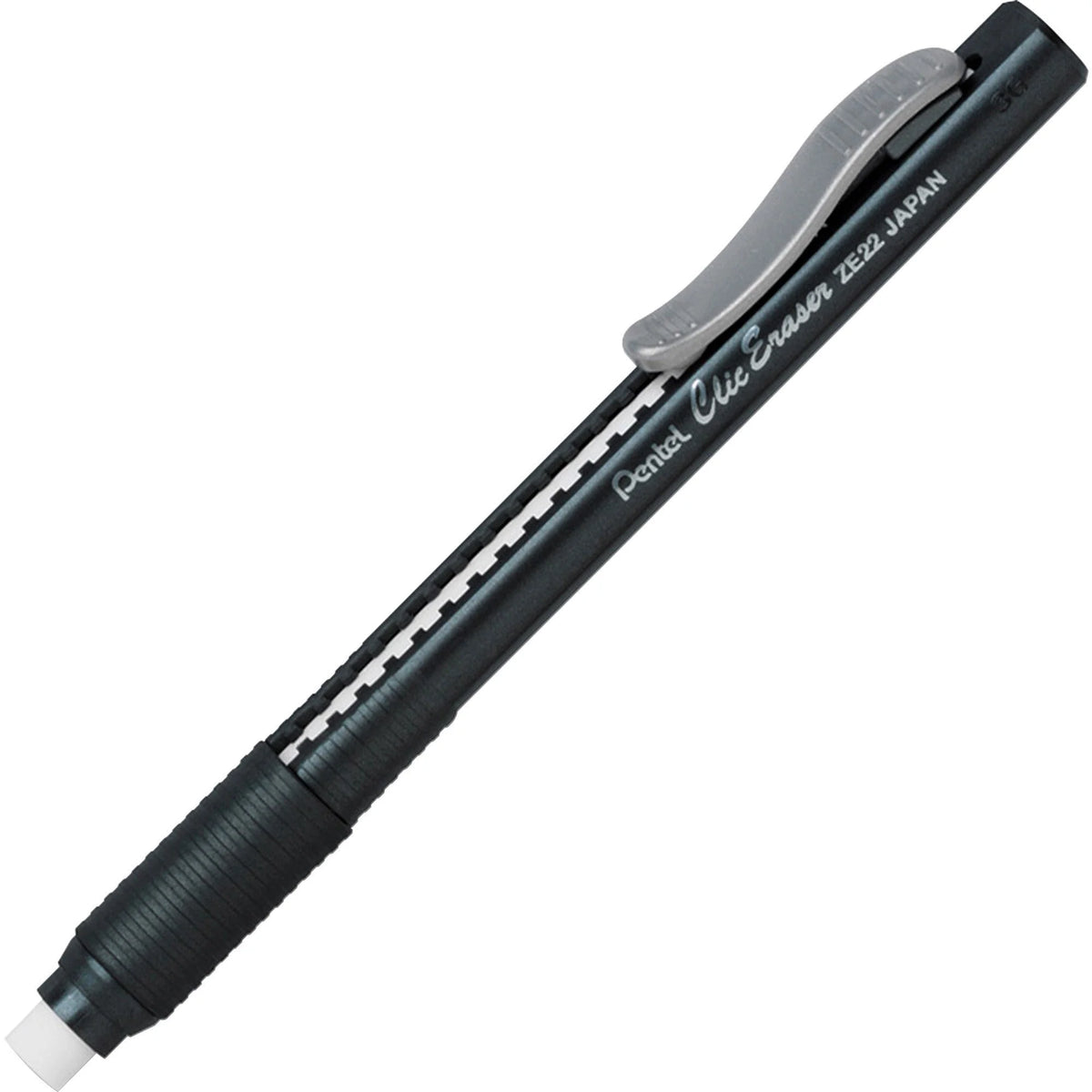 Pentel Clic Eraser: Black Barrel Pen Refillable - 12/Box - Erasers