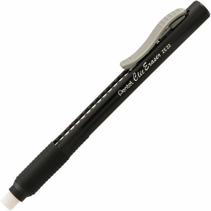 Pentel Clic Eraser: Black Barrel Pen with Retractable Grip - Erasers