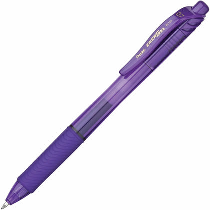Pentel EnerGel-X Gel Pen - 0.7mm Medium Point - Purple Ink - Refillable & Retractable - Pens