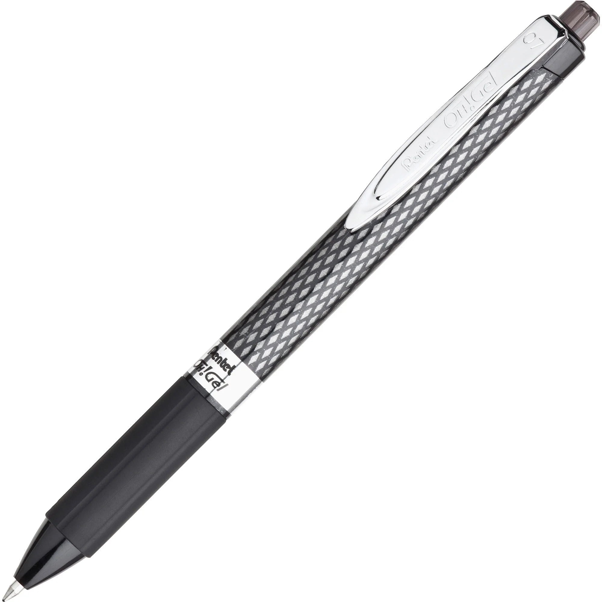 Pentel OH! Gel Pens - 0.7mm Medium Point - Black Ink - Carbon Fiber Barrel