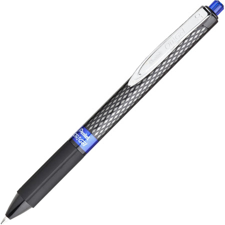 Pentel OH! Gel Pens - 0.7mm Medium Point Blue Ink - Carbon Fiber Barrel
