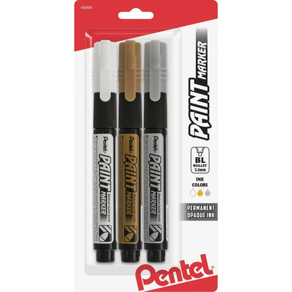 Pentel Opaque Paint Markers - 0.3mm Bullet Point - Assorted Ink - 3 Pack - & Dry-Erase