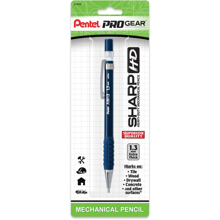 Pentel PROGear 1.3mm Mechanical Pencil: Blue Barrel Refillable - Pencils