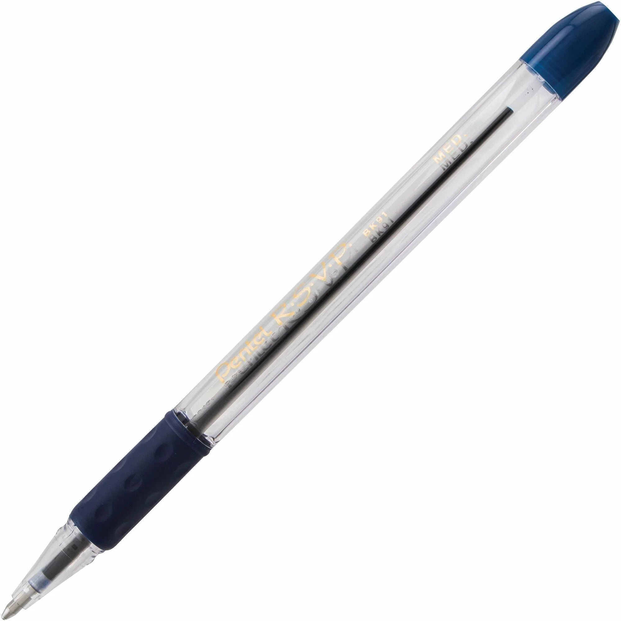 Pentel R.S.V.P. Ballpoint Stick Pens - 1mm Medium Point - Blue Ink - Refillable