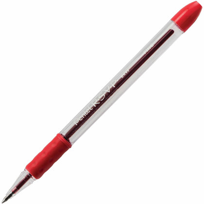 Pentel R.S.V.P. Red Ballpoint Stick Pen - 0.7mm Fine Point - Refillable & Clear Barrel - Pens