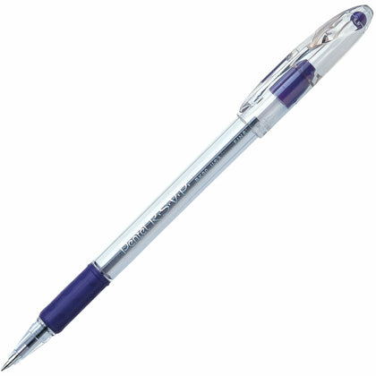 Pentel R.S.V.P. Violet Ballpoint Pen - 0.7mm Fine Point - Refillable & Clear Barrel - Pens