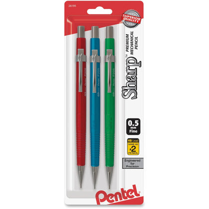 Pentel Sharp Premium Mechanical Pencils: 5mm HB Lead Refillable Assorted Barrel - Pencils
