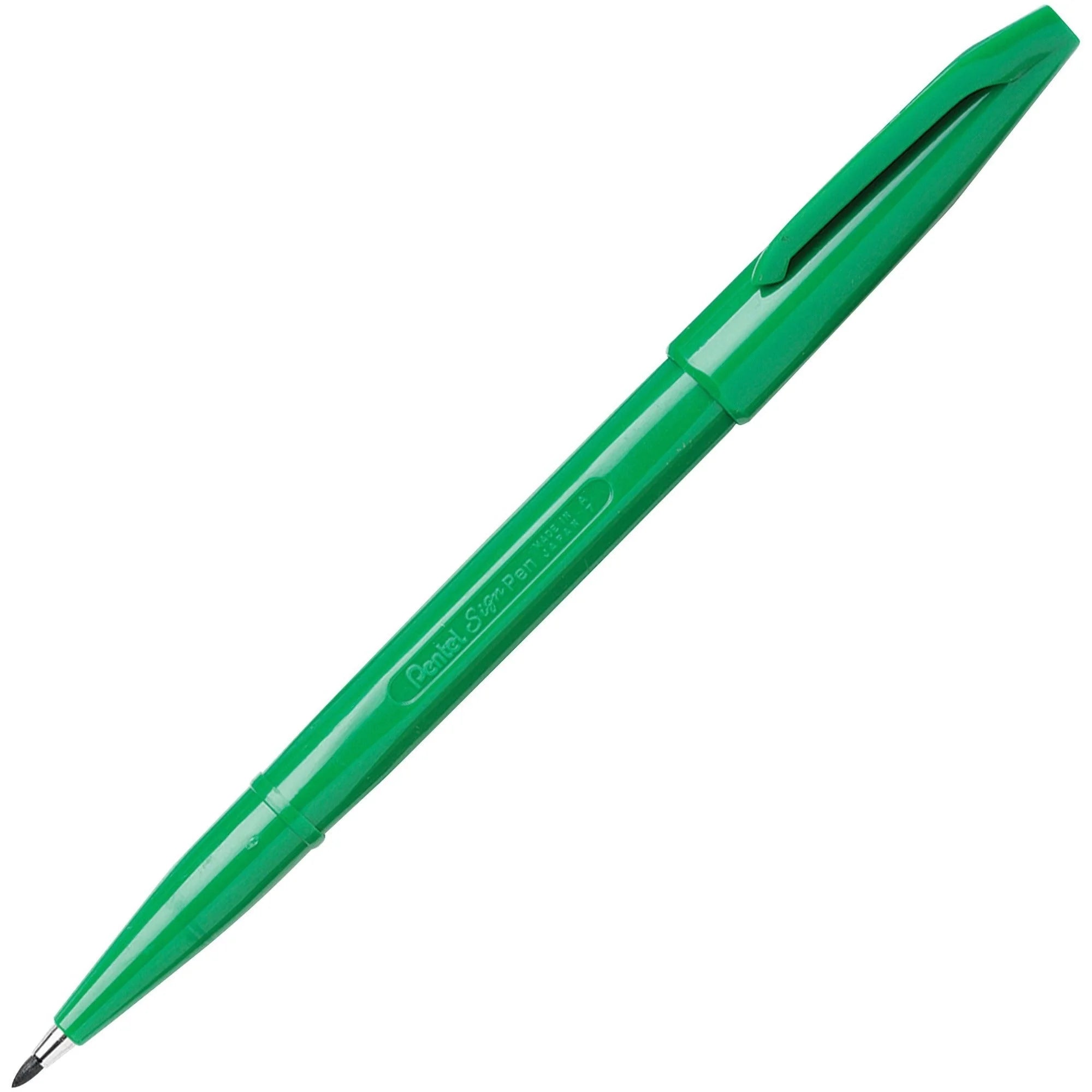 Pentel Sign Pens: Bold Green Ink Water-Based - 1 Dozen - Pens