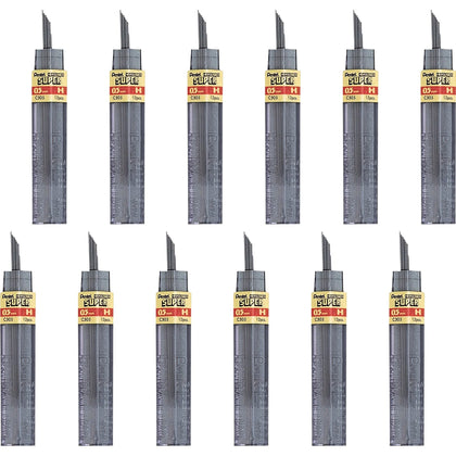 Pentel Super Hi-Polymer 0.5mm Fine Point Black Leads - 12/Tube - Refills