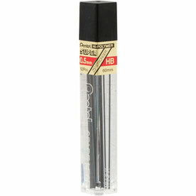 Pentel Super Hi-Polymer 0.5mm Fine Point HB Black Lead - 12 Pack - Refills