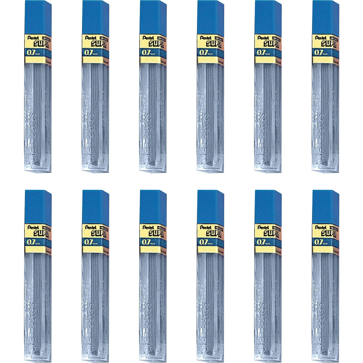 Pentel Super Hi-Polymer 0.7mm 2H Black Leads - 12/Tube - Refills